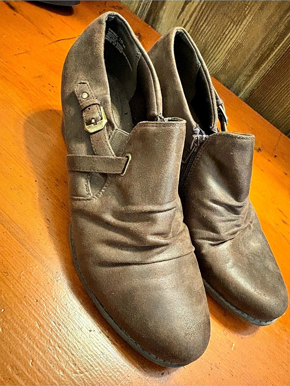 Wear Ever  Brown Ankle Boots with Buckle Detail